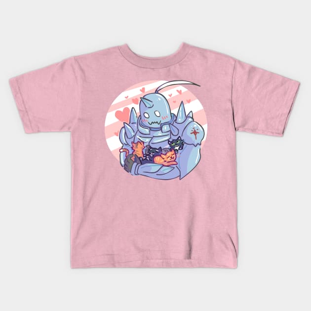 Fullmetal Alphonse and Kittens Kids T-Shirt by sky665